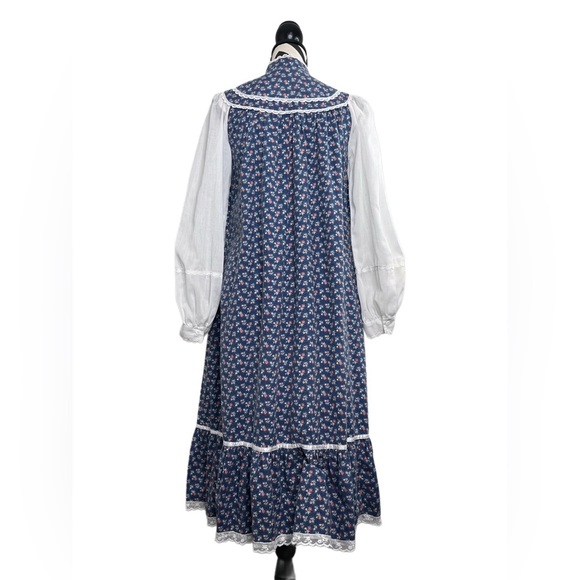 Gunne Sax Vintage 1970's Cottagecore Puff Sleeve Floral Sz 9 Midi Dress - Picture 2 of 16